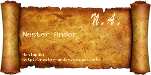 Nester Andor névjegykártya